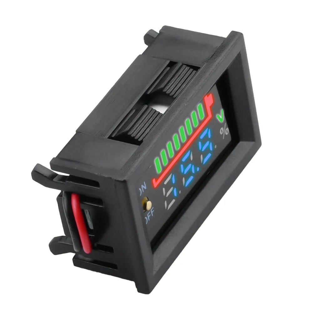 Car Battery Charge Level Indicator 12V 24V 36V 48V 60V 72V Lithium Battery Capacity Meter Tester Display LED Tester Voltmeter