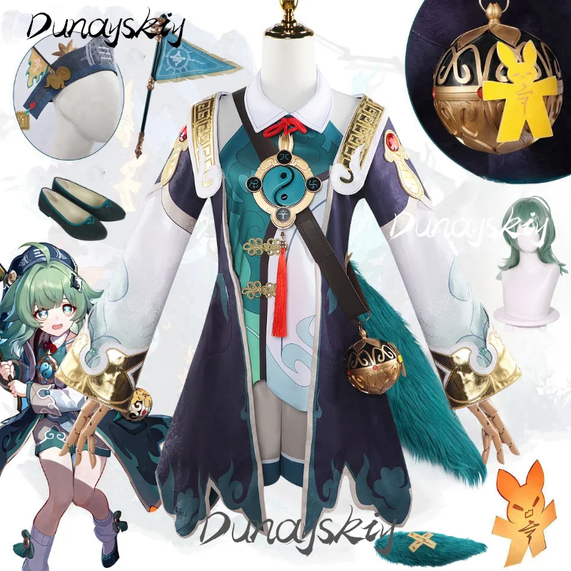 

Honkai: Star Rail Huohuo Cosplay Costume Games Hero Anime Wig Tail Flag Shoe Dress Up Party Event Costumized Outfit Women