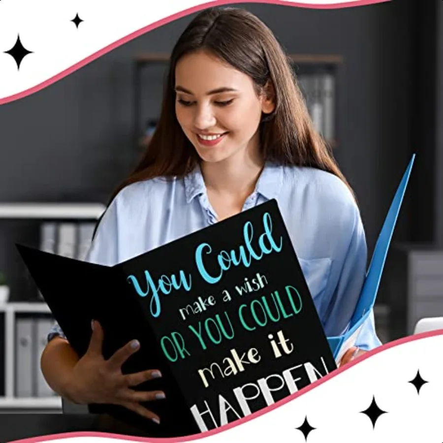 24 pezzi di carta ispiratrice 2 cartelle tascabili cartelle tascabili decorative lettera motivazionale misura 2 cartelle tascabili ispiratrici F