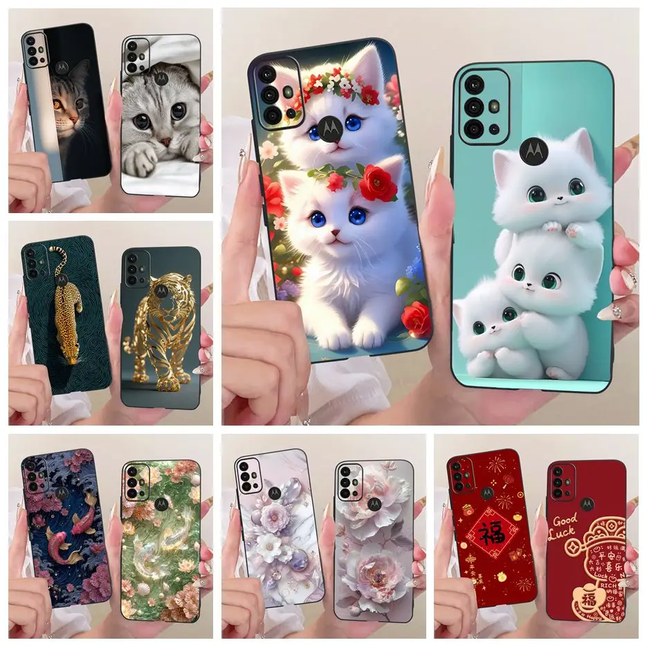 Funda para Motorola Moto G30, Moto G10 Power, con diseño de gato pintado, cubierta suave de TPU, funda para teléfono Motorola G30 MotoG10 Power, Fundas Coque