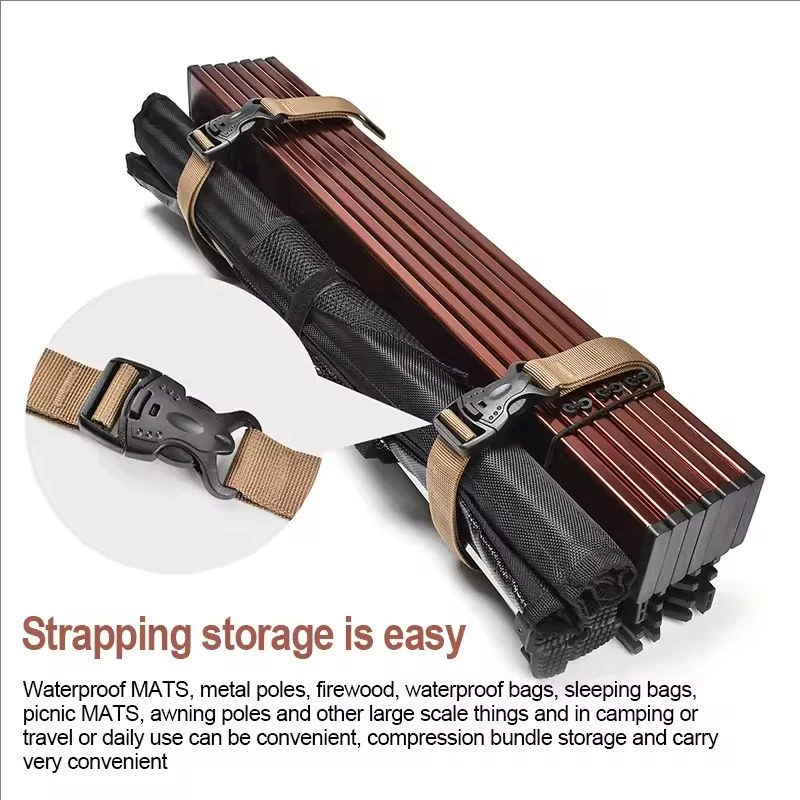 2pcs 1.35m Travel Tied Belt Durable Nylon Cargo Tie Down Luggage Lash Belt Strap Camping Hiking Cargo Storage Belt Buckle image 3