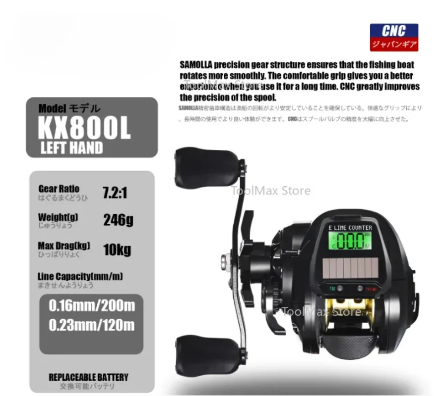 New solar digital display water drop wheel freshwater sea beach fishing boat fishing long-distance raft