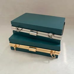 18cm Customized Metal Box Clutch Wallet Frame Bag Case with Black Plastic Sheet - Hardware Purse Frame for Handbag Accessories