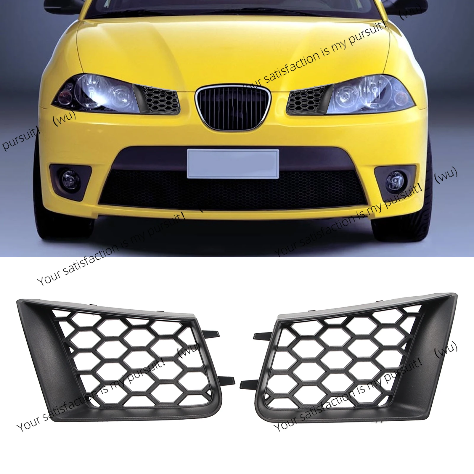 

2Pcs front bumper on the left and right sides of the grille group, replacement seat for Cordoba, Ibiza 6L 2002-2009