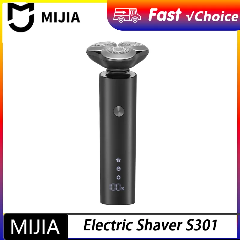 new-mijia-men's-electric-shaver-s301-beard-trimmer-machine-shaving-portable-flex-razor-ipx7-washable-trimer-ceramic-blade-cn