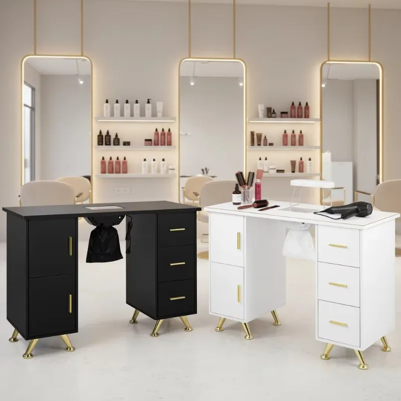 Factory Wholesale Nail Salon Table Modern Armor Repair Table With Vacuum Cleaner and Storage Bag Hand Care Workbench