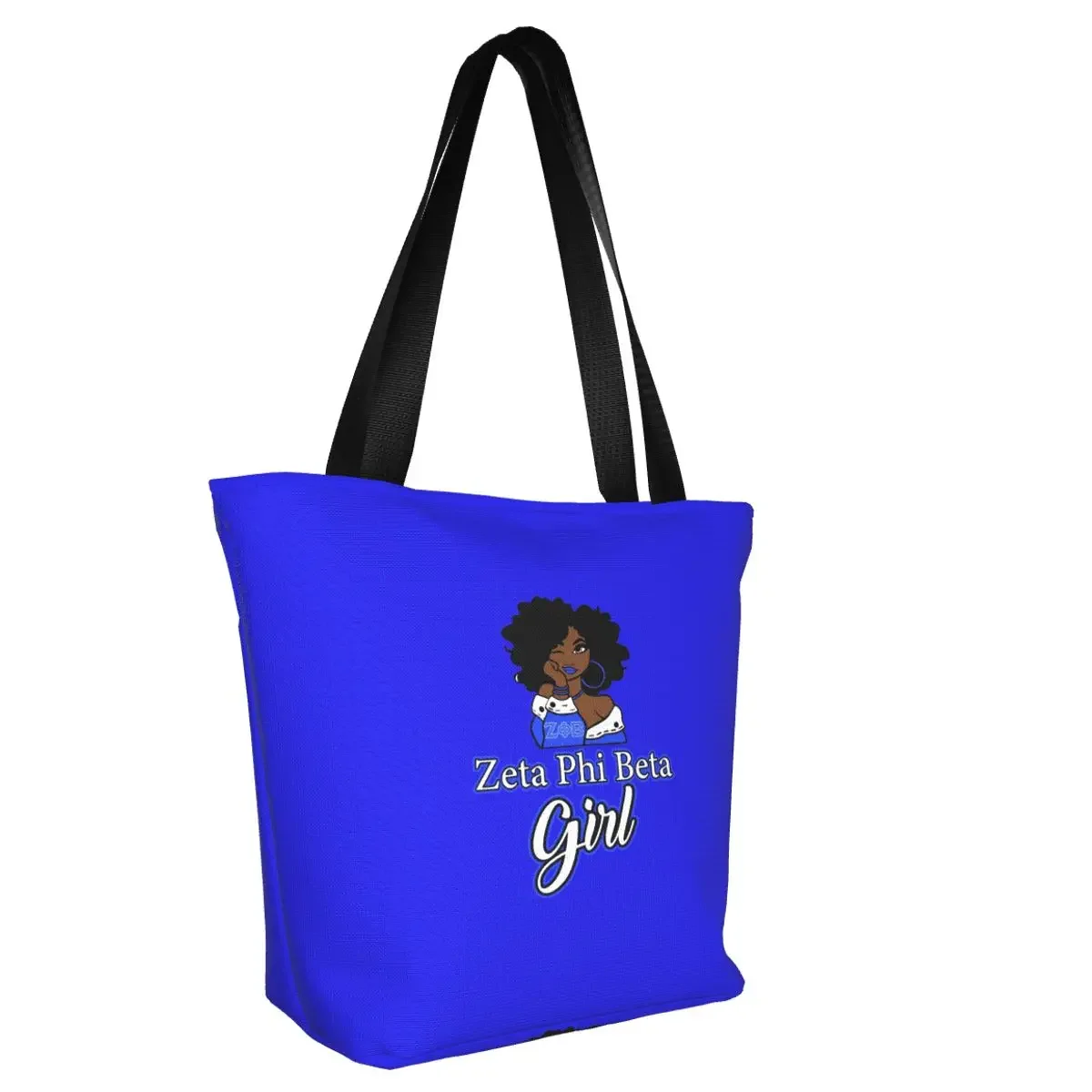 Zeta Meisje Boodschappen Tote Boodschappentassen Vrouwen Custom Zeta Phi Beta Studentenvereniging Canvas Shopper Schoudertassen Grote Capaciteit Handtassen