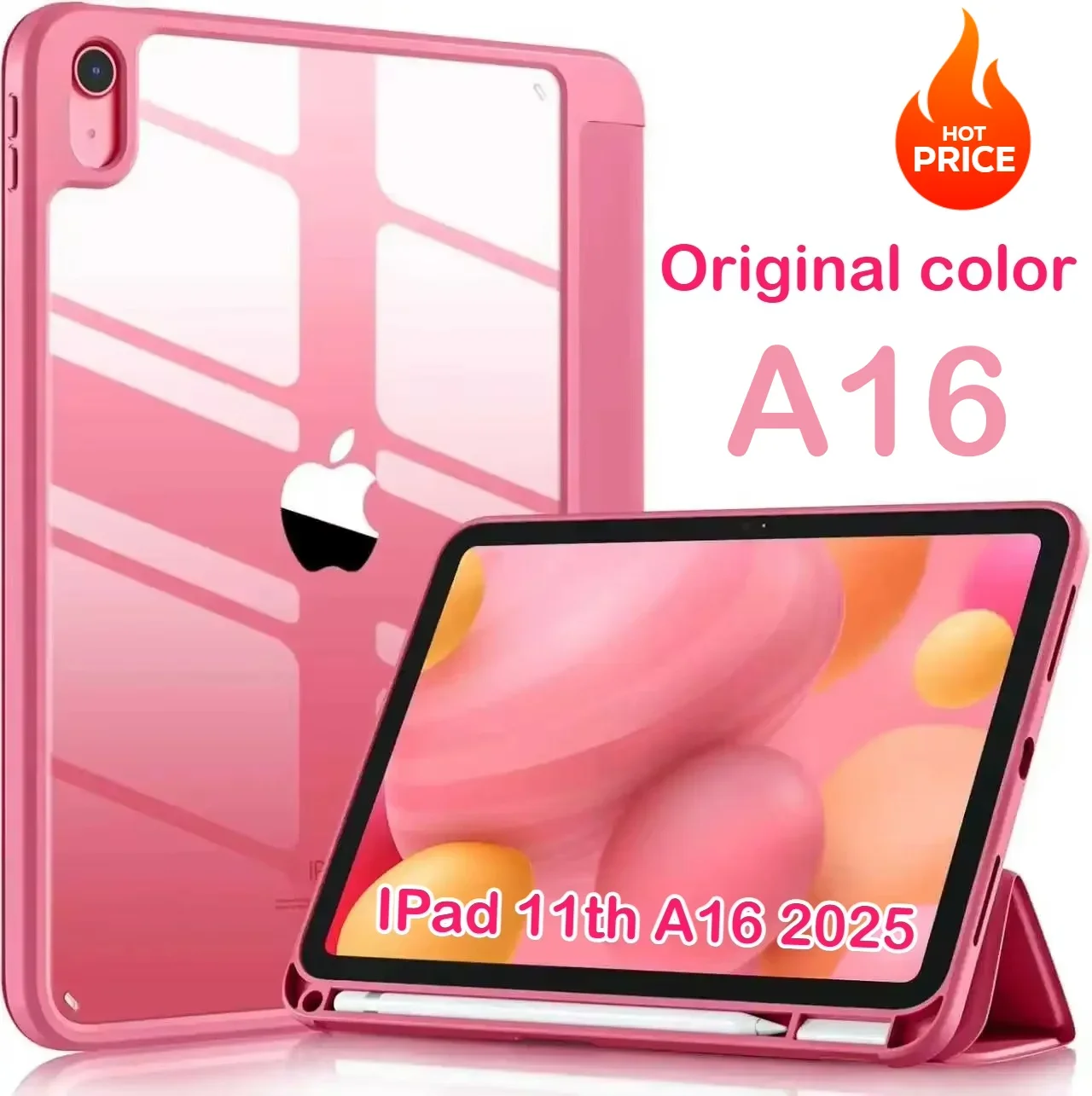 Hot Tablet Case for IPad (A16) 12th 11th 10th 2026 Gen 11 10.9 Inch Clear Back TPU Shockproof Protector Cover with Pencil Holder