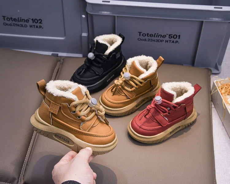 Herbst-Winter-Kinderschuhe Baby Mädchen Jungen Schneestiefel Outdoor Kleinkind Kinder Sneakers Weichsohlige Rutschfeste Plüschstiefel für Säuglinge – Detail 7