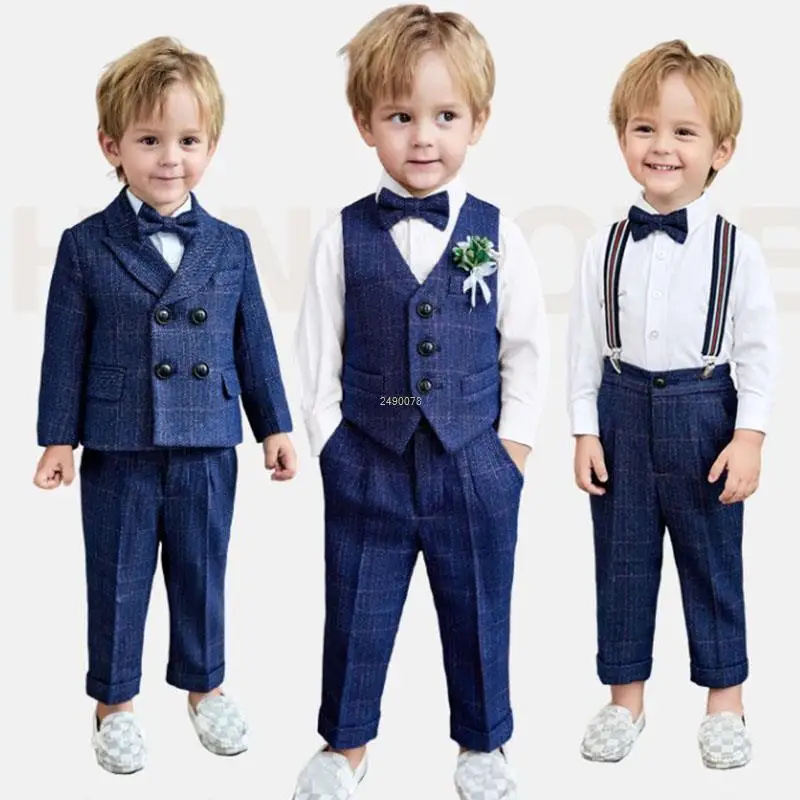 

Kids Formal Photograph Suit Children Wedding Dress Child Performance Party Dance Costume Newborn Baby Boys 1 Year Birthday Suit