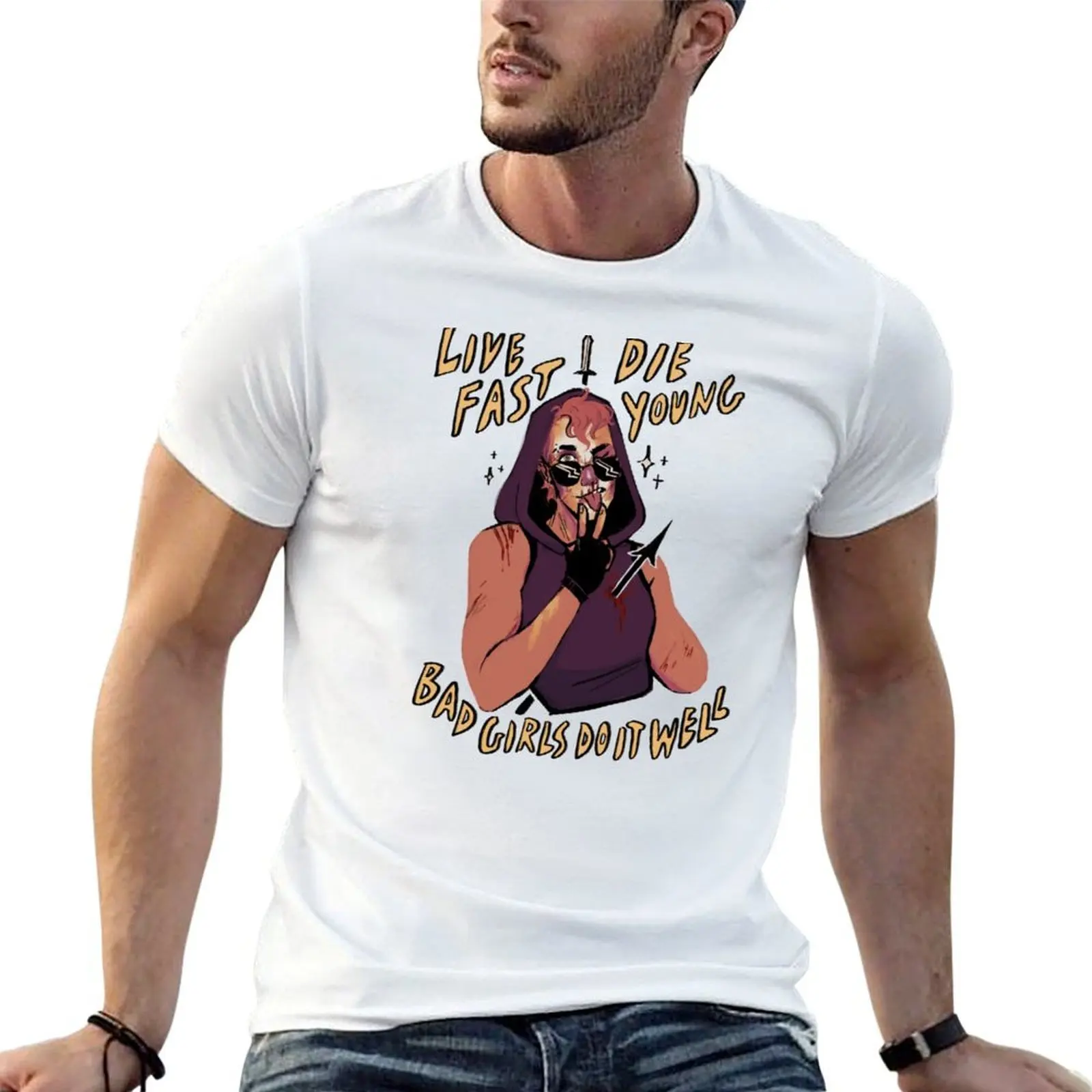 

live fast die young T-Shirt funny t shirts man essential t shirt t shirts for man cotton funny T-shirt