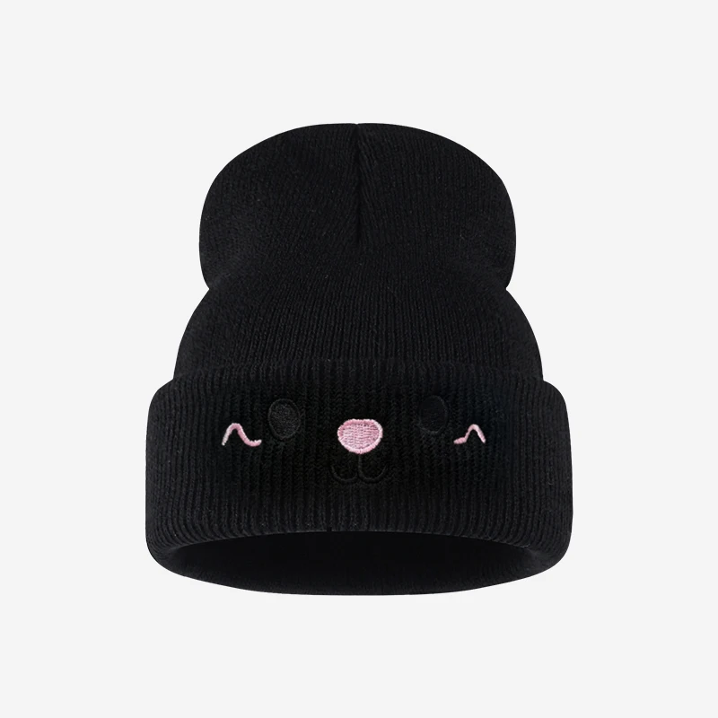 Charming Sweet 1‑3Y Toddler Cute Bunny Face Embroidery Knit Beanie Soft Cozy for Daily Wear Outdoor Play Holiday Present