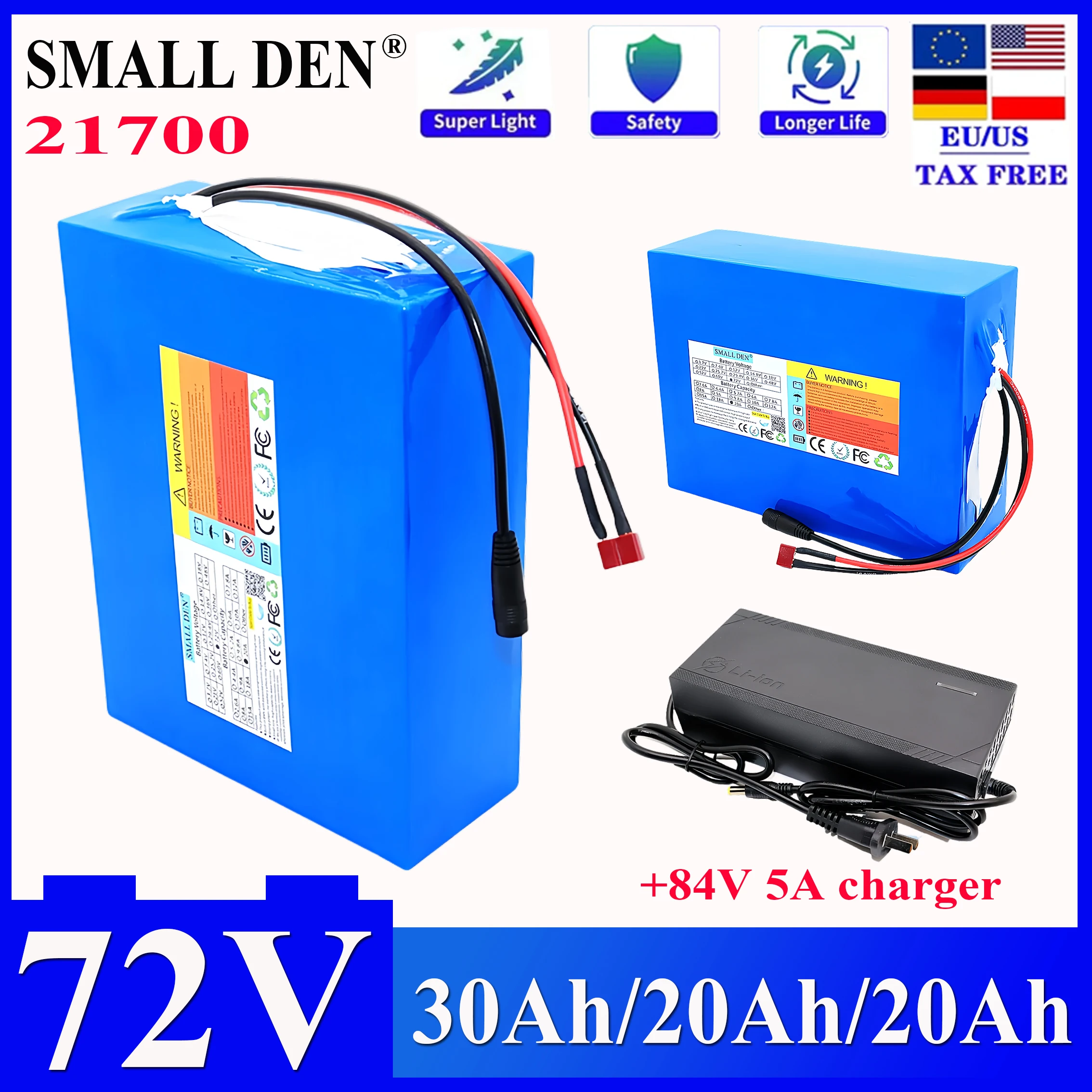 72V 30Ah 20Ah 15Ah lithium battery pack BMS 3000W high-power battery pack  21700 84V bicycle scooter tricycle motorcycle