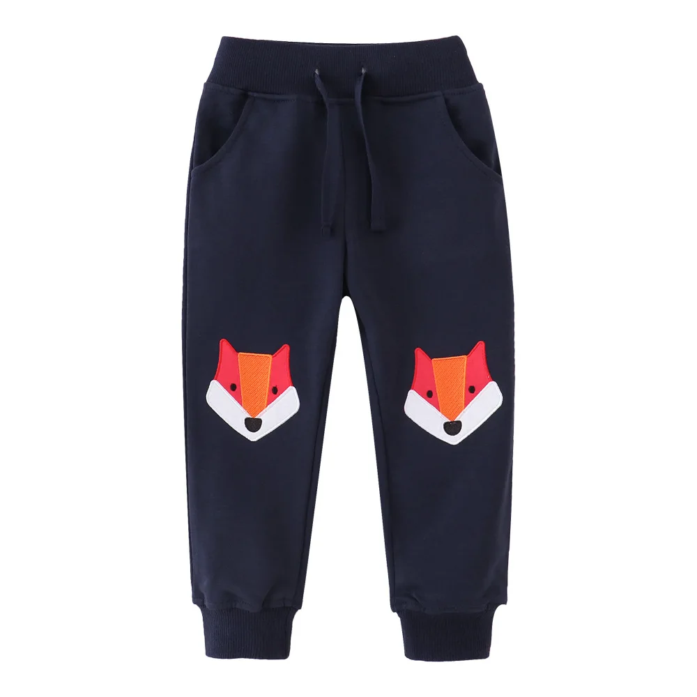 Child Kid Long Pants Boy Solid Color Printed Sweatpants Boys Autumn Winter Cotton Kids Sweatpants Drawstring Long Pants Trousers