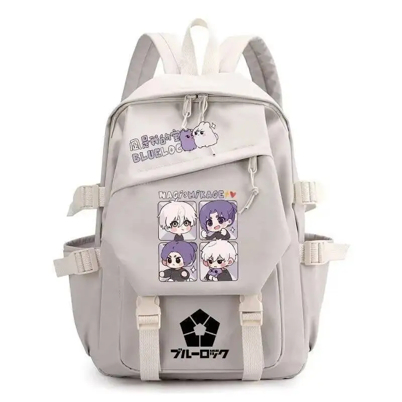 Juego de Anime negro verde rosa blanco azul cerradura estudiantes adolescentes Mochilas escolares Mochilas de gran capacidad para