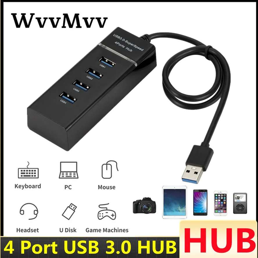 4 Poorten 3.0 Usb Hub Splitter High Speed Multi Splitter Usb Adapter Expander Kabel Voor Xiaomi Desktop Pc Laptop Adapter Usb Hub