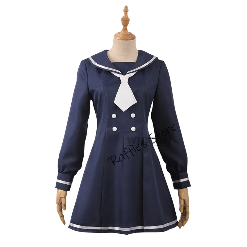 

Anime Zombie Land cos Junko Konno Saga Cosplay Costume Girls Halloween JK Uniform Sailor Suit Dress Tie Halloween white wig