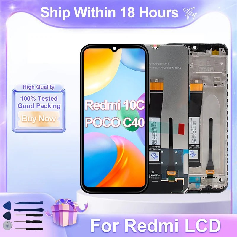 tela-de-671-“para-xiaomi-redmi-10c-220333qag-display-lcd-com-moldura-montagem-digiziter-de-toque-para-substituicao-de-tela-redmi-10c