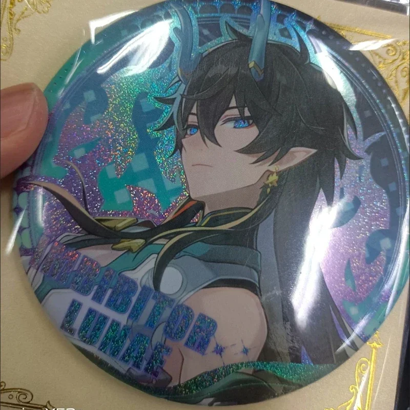 Honkai:Star Rail Full Character PET Double Flash Badge 75mm Laser Pin Badge Cosplay Accessories for Clothes Backpack Brooch Gift