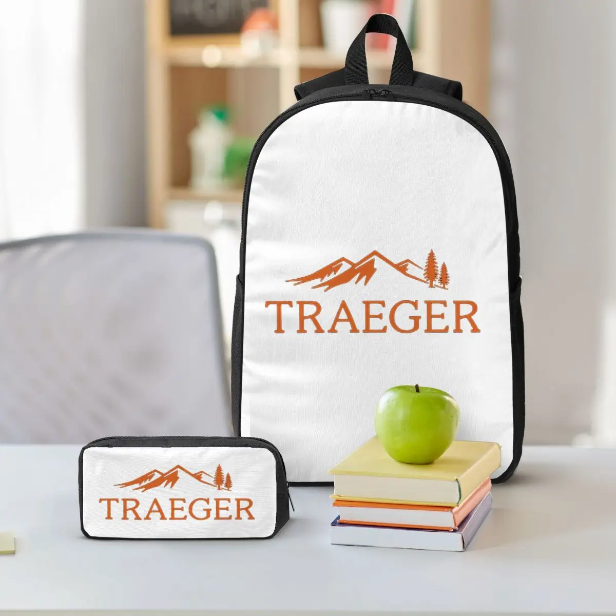 Traeger Pellet Grill Smoke BBQ Zaino Ragazzi Ragazze BookBag Borsa da scuola Borse a tracolla per computer Borsa da pranzo isolata 3ps Astuccio