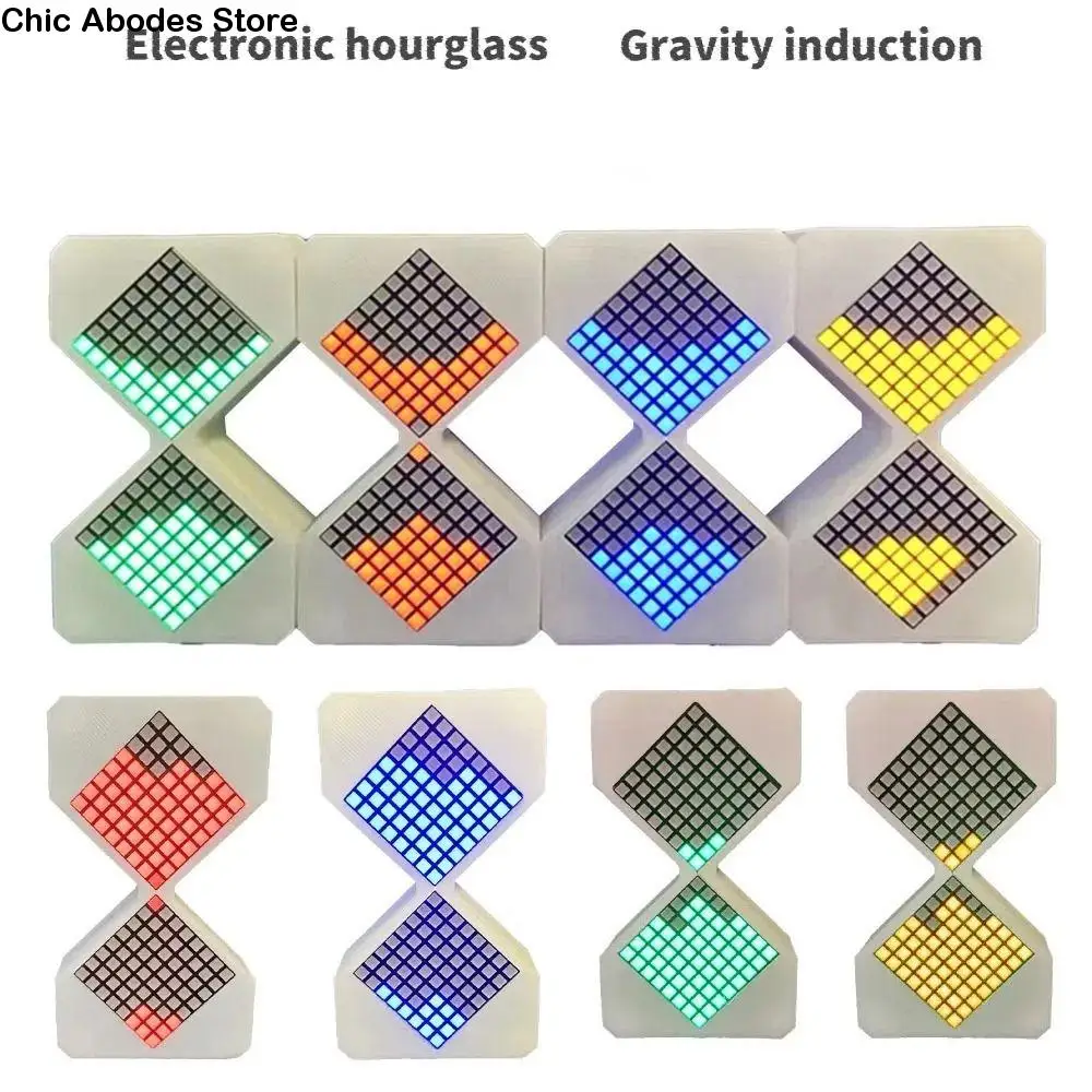 

Cyber Style LED Electronic Hourglass with Gravity Sensing 1-30 Min Timer DIY Digital Sand Clock Technology Sense Decompress Toys
