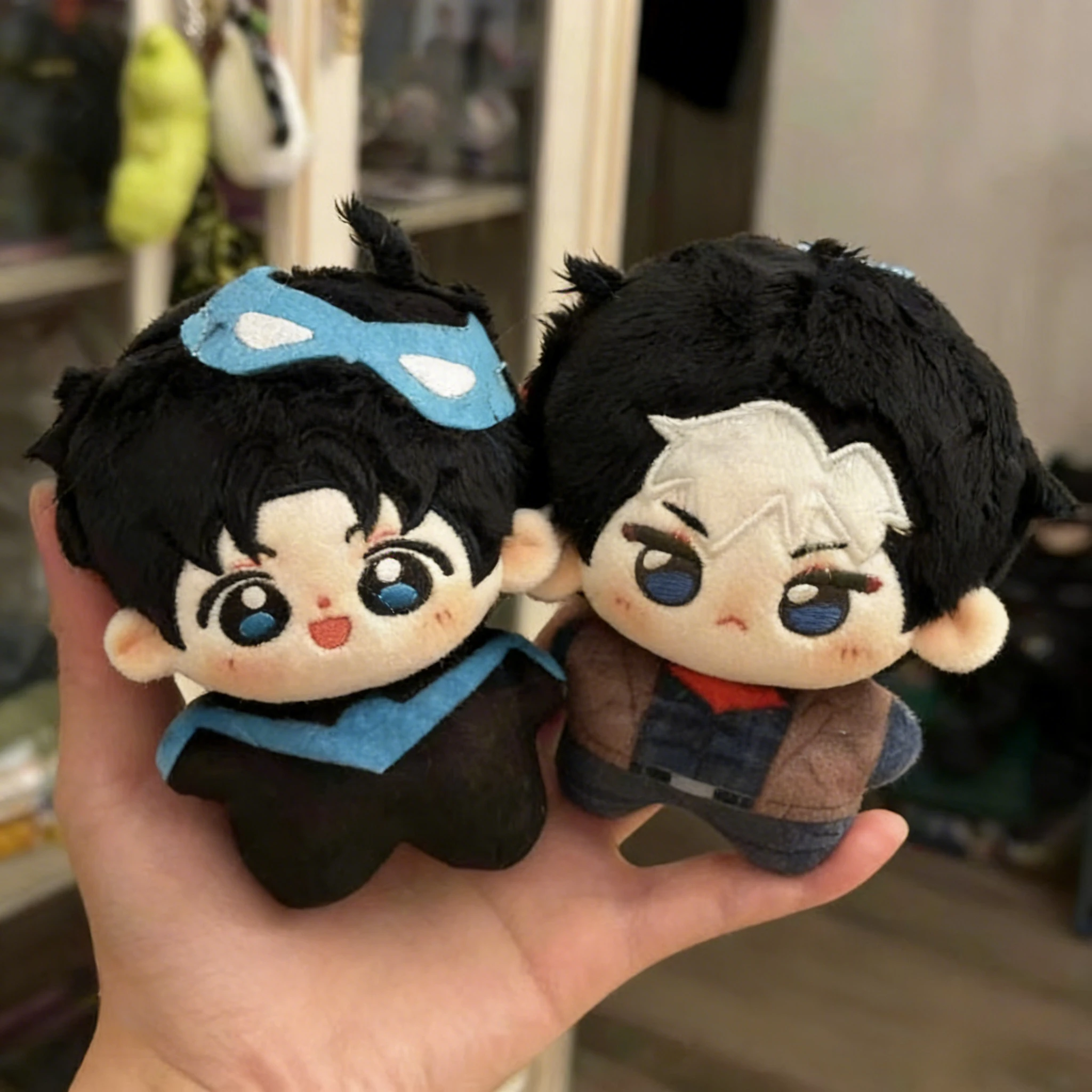 

10cm Batman Nightwing Dick Grayson Red Hood Jason Plush Cute Kawaii Stuffed Doll Anime Figure Pendant Keychain Cosplay Gift