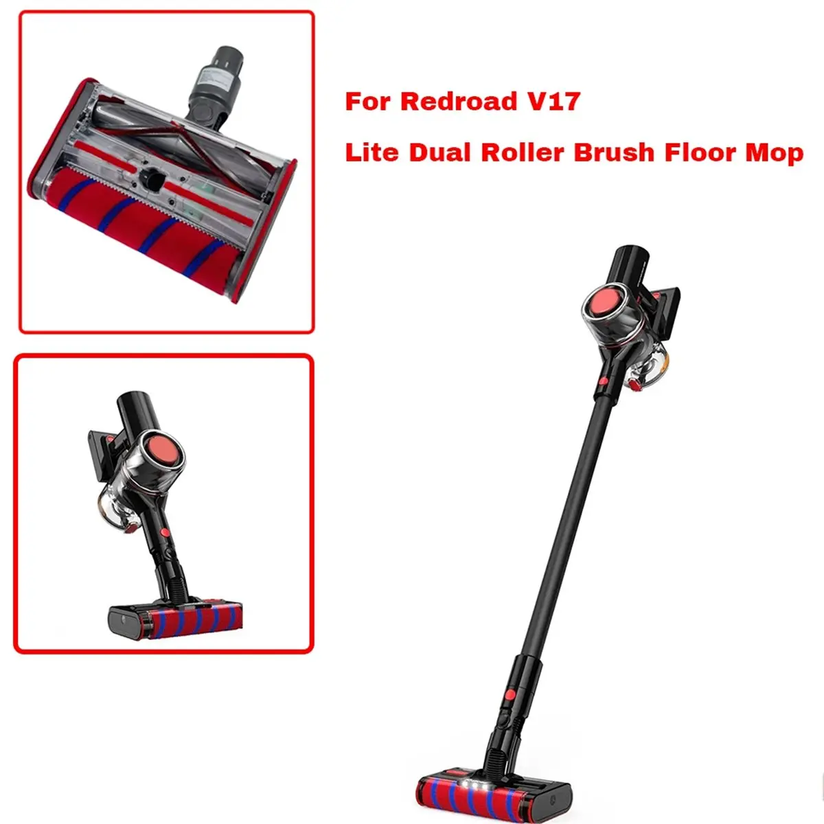 Quality Parts For V17 Lite/ V17/ V17 Max Dual Roller Brush Floor Mop Component Floor Brush Head Spare Parts