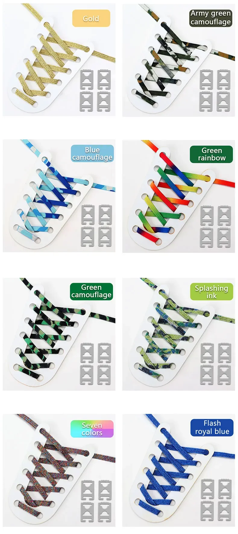 1 Paar flache Schnürsenkel mit Farbverlauf und Glitzer, glänzende, metallisch schimmernde Schnürsenkel für Sneaker, Freizeitschuhe und Skateboardschuhe, dekorative Schnürsenkel. – Detail 9