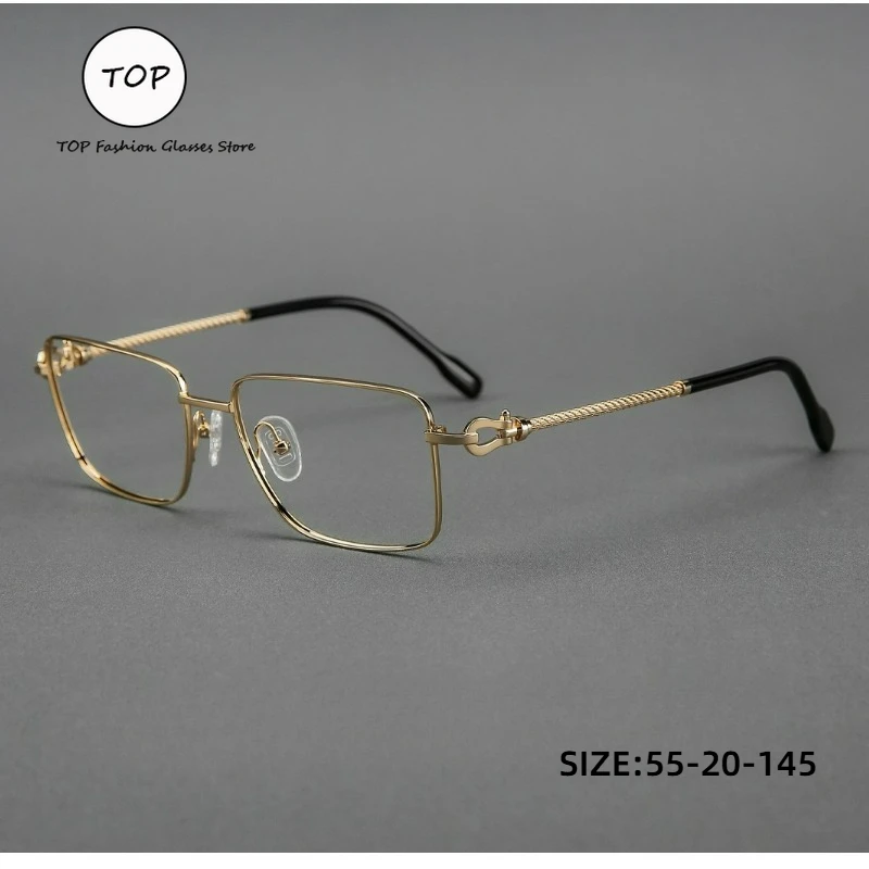 

New Square Fashion Men's Glasses Ultra Light Pure Titanium High-quality Handmade Optical Reading Women's Prescription Eyewear