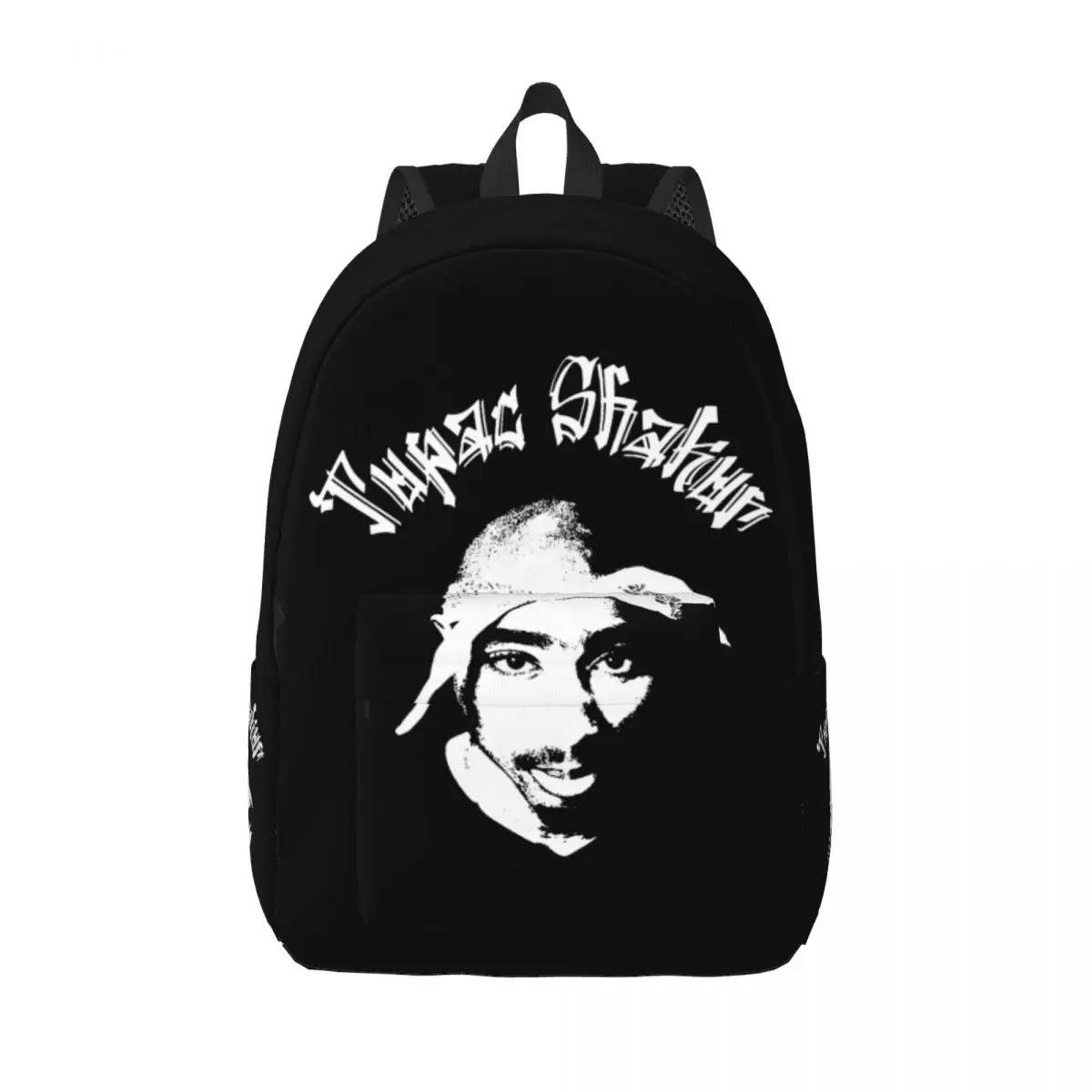 2PAC ransel mode musik Hip Hop Daypack bisnis pelajar luar ruangan untuk pria wanita tas kanvas Laptop