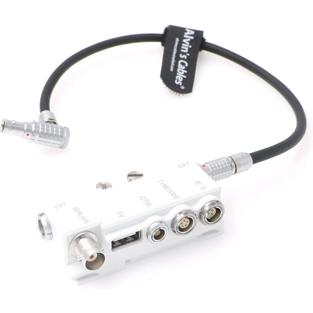 

Alvin’s Cables Breakout B-Box for RED-Komodo Camera EXT-9-Pin to Run-Stop|Timecode|CTRL|5V USB| Genlock-BNC Splitter-Box White
