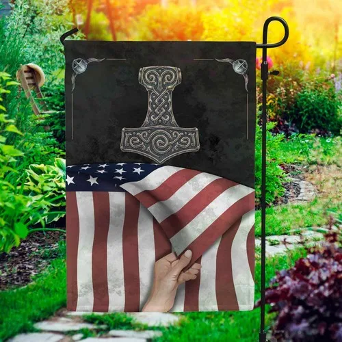 Viking Hammer American Decorative Viking American Flag Graden Flag FFV LLG GGO