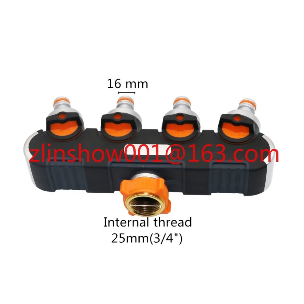 

Металлические 4-сторонние разветвители воды 3/4 дюйма с внутренней резьбой, разъем для садового крана, адаптер системы орошения