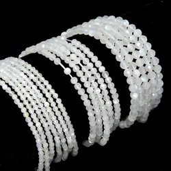 Natural White Moonlight Stone Faceted Round Beads 2mm,3mm,4mm,Fine Jewelry Making, DIY Bracelet And Necklace