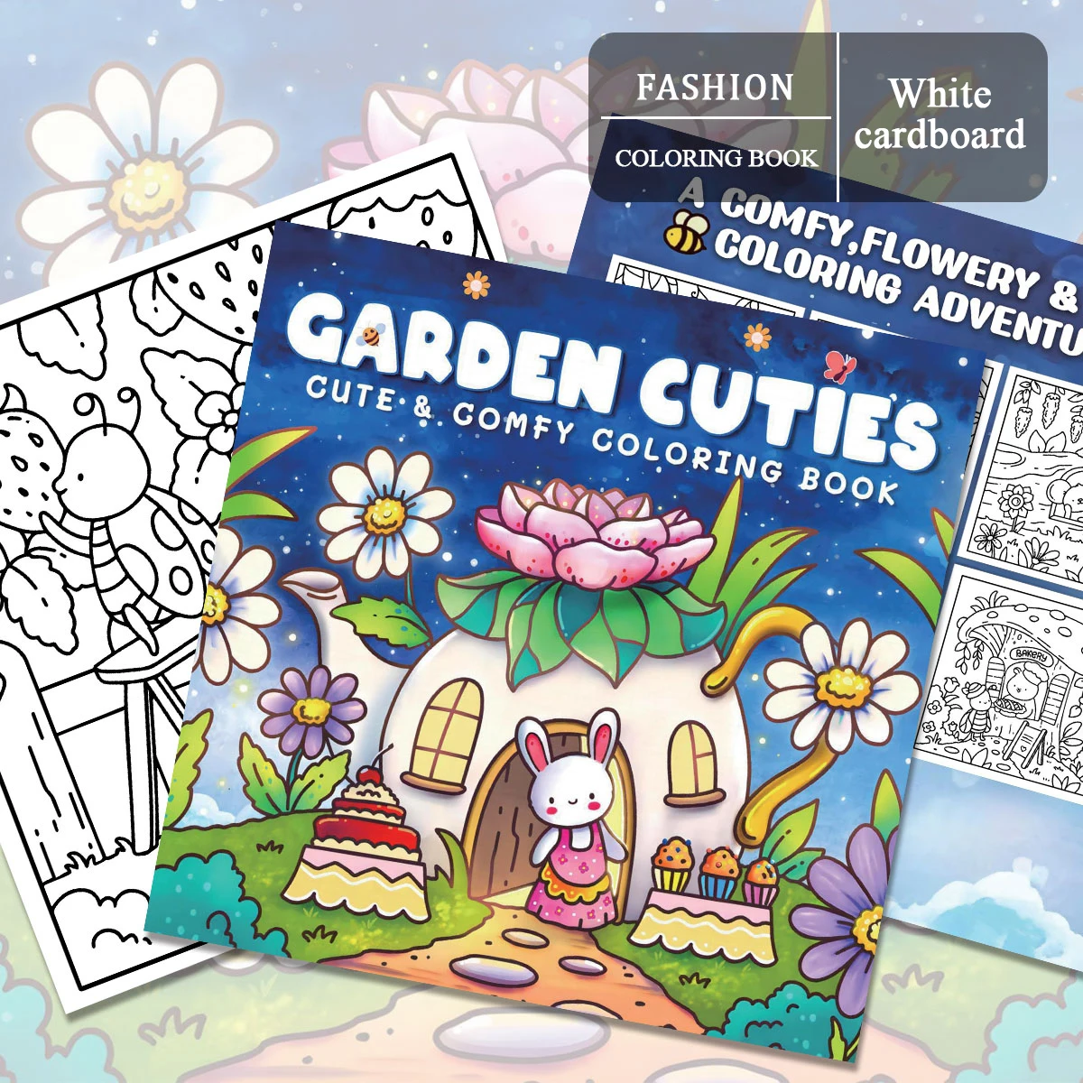 Garden Cuties Coloring Books, Charming Scenes, Easy Coloring, For Home Parent - Child DIY, Relax, Unwind, Boost Creativity