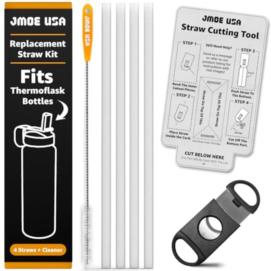 

Replacement Straws For Water Bottles Fits 14 16 18 24 32 40 64 oz BPA Free izable Length With Measuring Cutting Tool