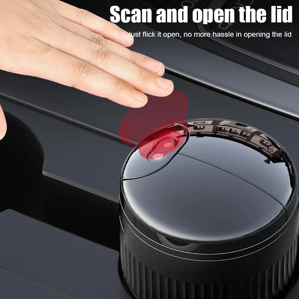 Smart Car Cup Holder Ashtray Supports Infrared Induction USB Charging Smoke Extinguishing Clip Smoke Mouth Night Light