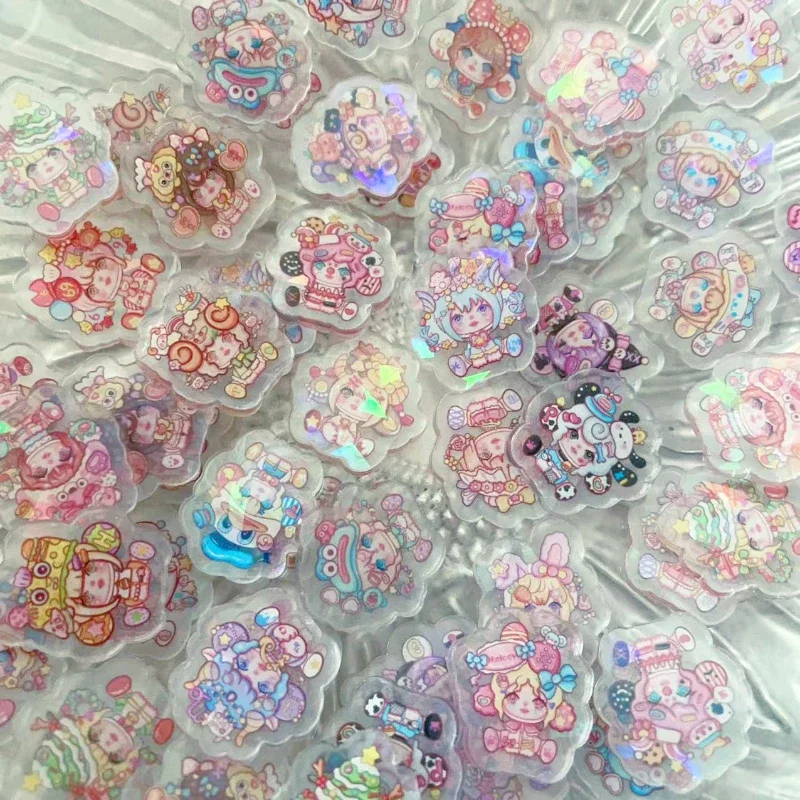 20mm SKULLPANDA Zodiac Sugar Acrylic Sheet Glitter Double Side Sweet Girl Small Pendant Gift Phone Decoration Cartoon Flatback