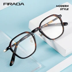 FIRADA Fashion Eyewear Frames Retro Square Acetate Fiber Eyeglasses Optical Prescription Glasses Frame For Men Women KBT98C51