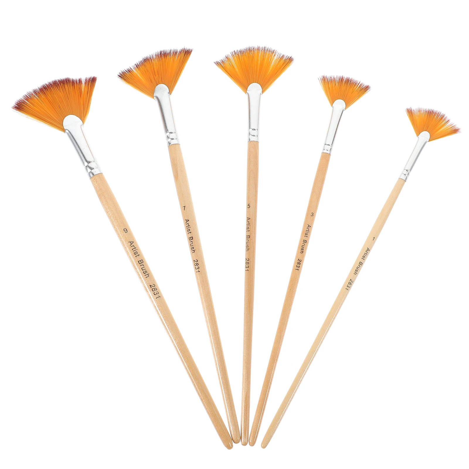 

5pcs Nylon Paintbrushes Smooth Handle for Stencils Watercolor Acrylic Painting Brushes Easy Cleaning Durable Suitable Fabric