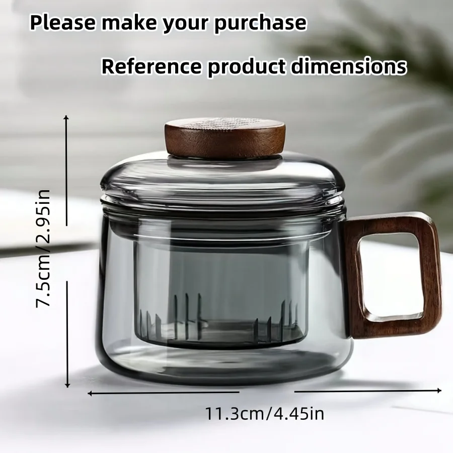 Versatile Glass Tea Cup With Infuser - Heat-Resistant, Reusable, Perfect For Home & Office Use