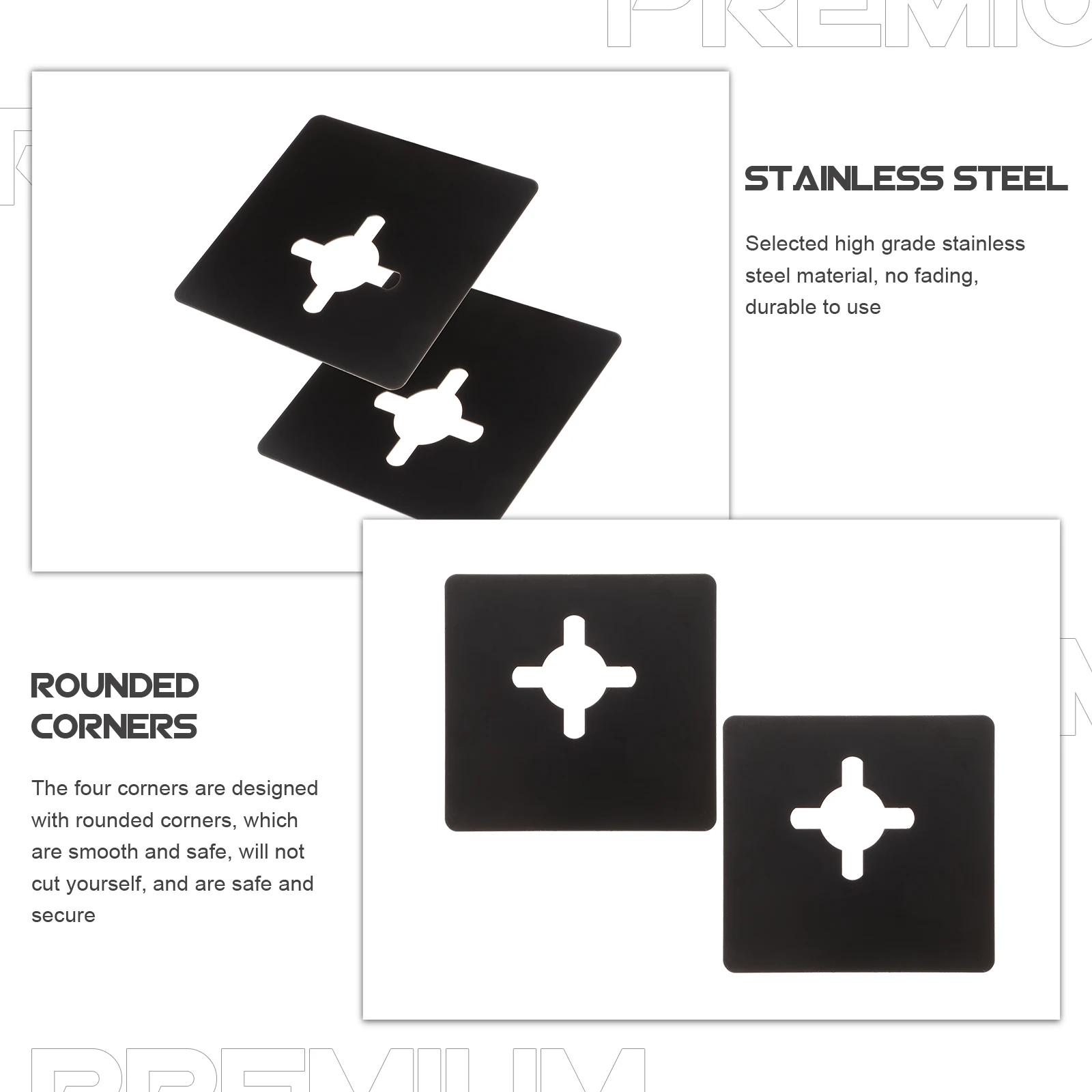 

2Pcs Door Reinforcement Plate Smooth Brushed Finish Hole Cover Plate Strengthen Wooden Metal Doors Home Office Hotel