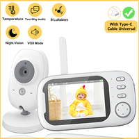 3.5 Inch Wireless Video Baby Monitor Mother Kids Two-way Audio Baby Nanny Security Camera Night Vision Temperature Monitoring