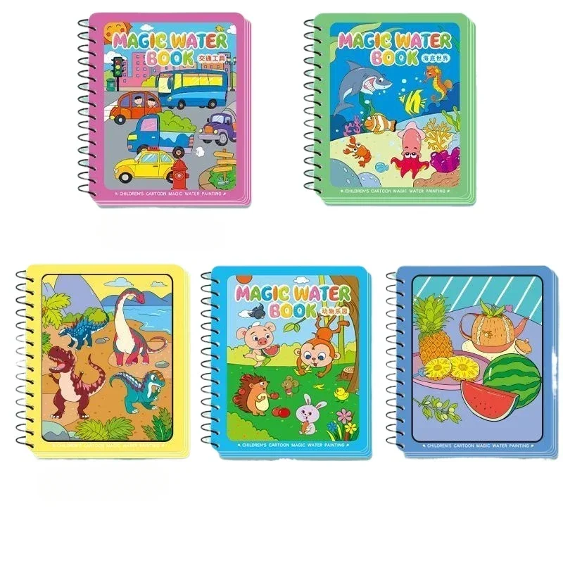 Livro de colorir aquático reutilizável, brinquedos de desenho para crianças, livro mágico, brinquedos de primeira infância para 2-6 anos de idade, meninas, meninos, presentes