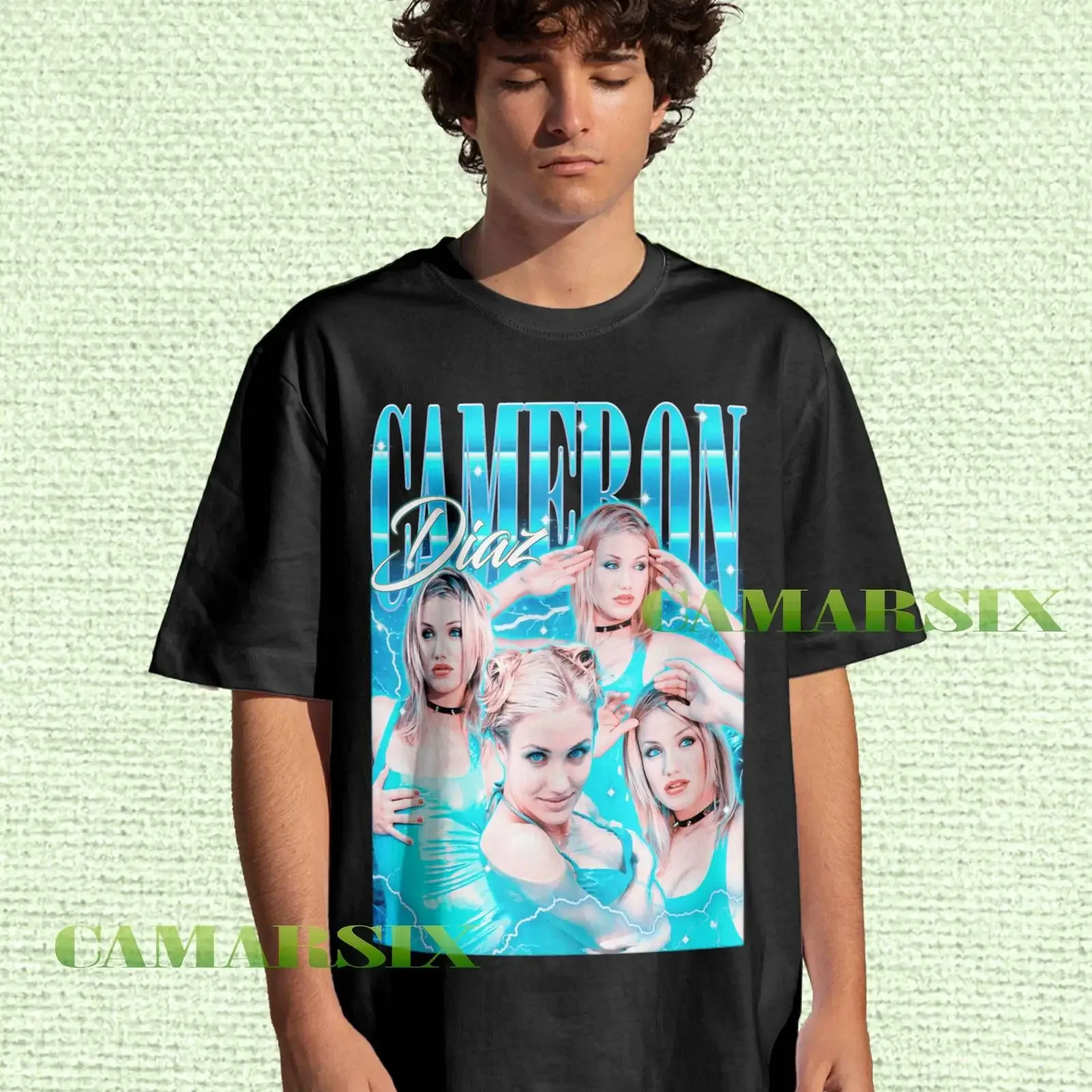Vintage Cameron Diaz 90s Bootleg T shirt Retro The Mask Movie Star Casual  vintage Washed graphic Comfortable Stretched Unisex