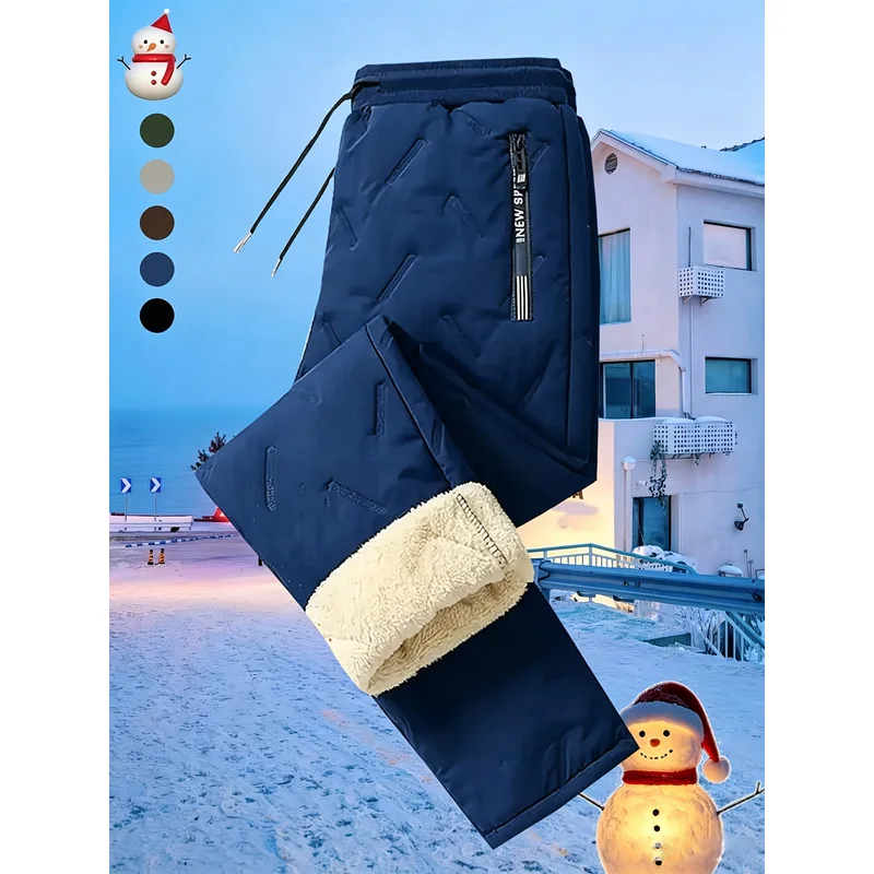 Freizeithosen für Herren, Winter, winddicht und warm, elastischer Bund für Herren, Sportkleidung für Damen, Y2k, warme und dicke Hosen für Herren