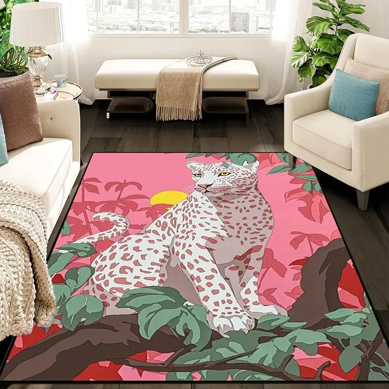 

Nordic Living Room Carpet Advanced Art Animal Pattern Tiger Leopard Rug Coffee Table Bedroom Bedside Cloakroom Soft Floor Mat 러그