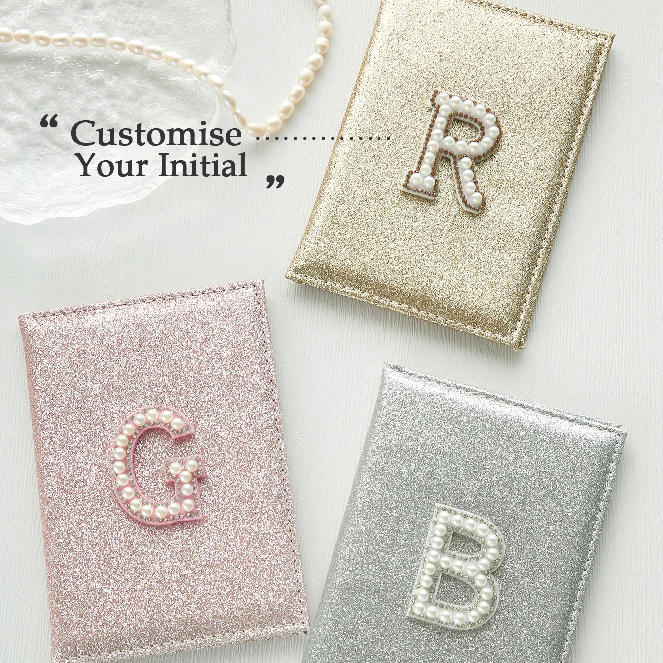 تخصيص غطاء جواز السفر الأولي شخصية لؤلؤة حامل جواز السفر مخصص لامعة الترتر رسائل غطاء بلينغ بلينغ جواز السفر Hol #1