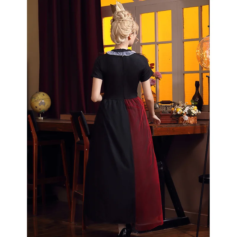 Erwachsene Halloween Rote Königin Cosplay Dr. Alice Poker Queen Rollenspiel Langer Rock Kostüm Ele Damen Traditionelle Kleidung