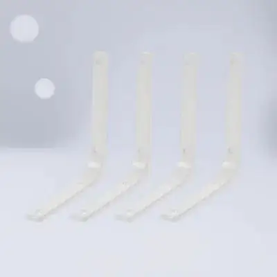 

4pcs L-shaped Wall Brackets Heavy Duty Stainless Steel Shelf Support Black White Finish Corner Storage Shelves Bracket